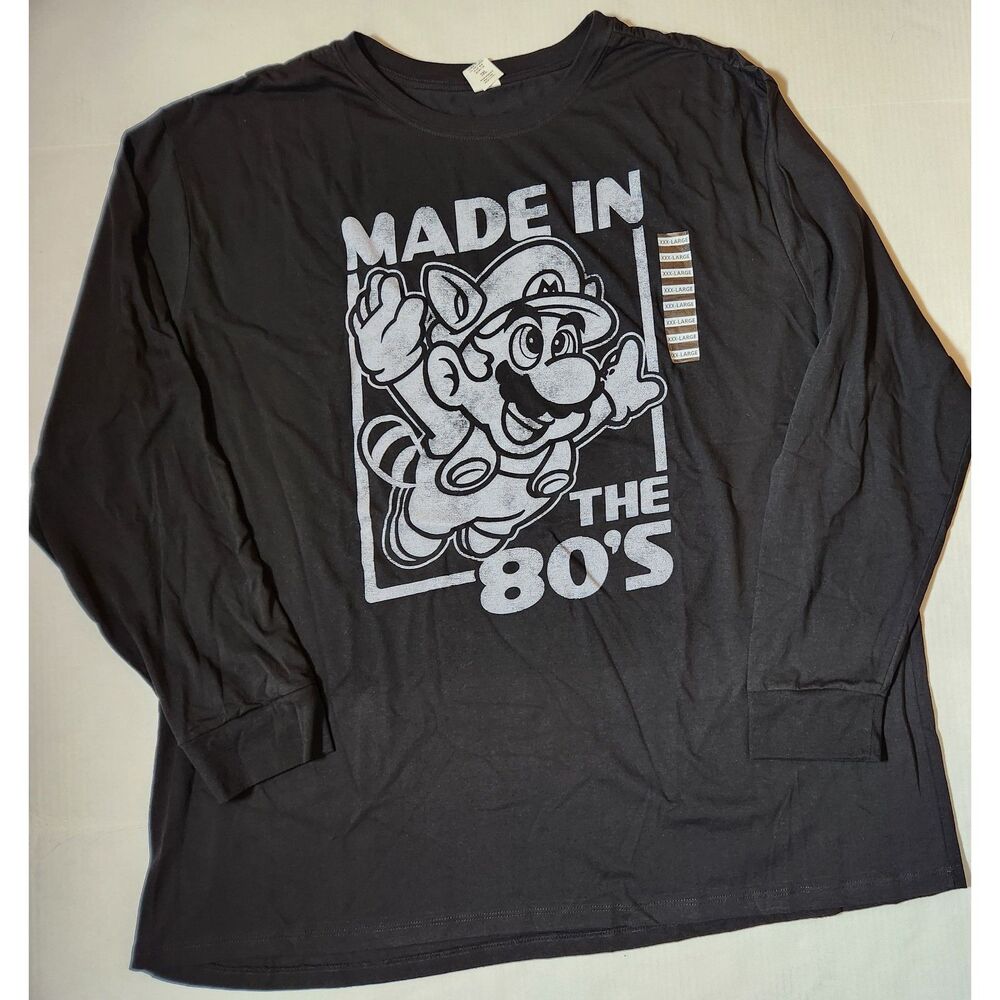 Nintendo Made in the 80s Mario Long Sleeve Shirt Men’s 3XL Black